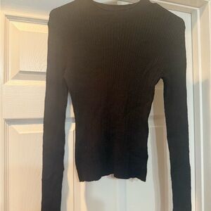 Black Ribbed Women's Top